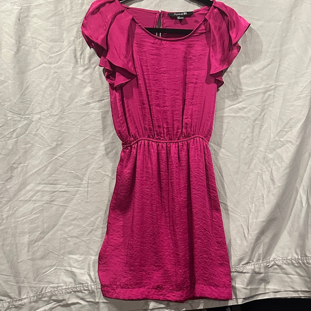 Forever 21 Pink Ruffle Sleeve Dress